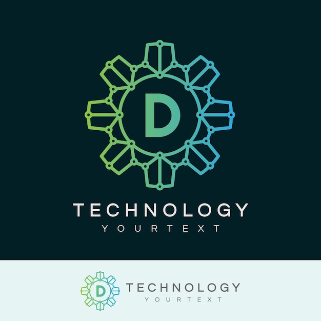 technology initial Letter D Logo design