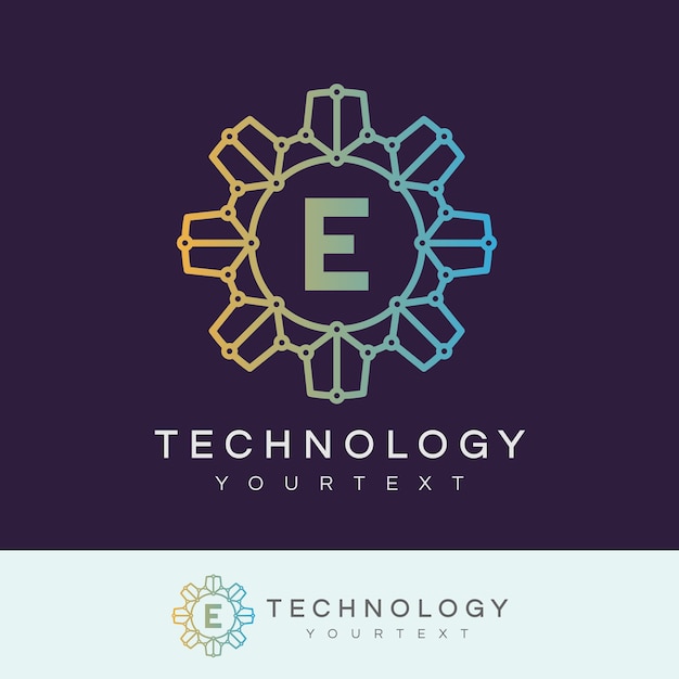 technology initial Letter E Logo design