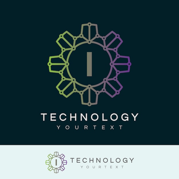 technology initial Letter I Logo design