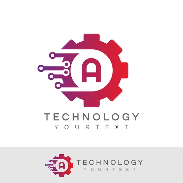 technology initial Letter A Logo design