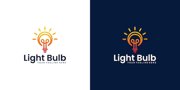 Technology light bulb with line style logo