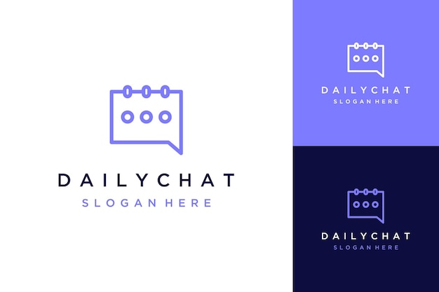 Technology logo design or chat bubble with calendar