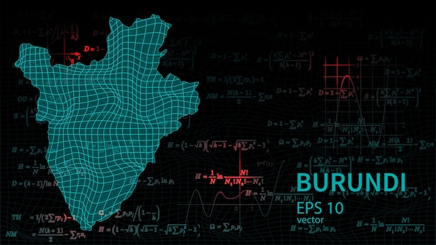 Technology map of Burundi connection futuristic modern website background or cover page