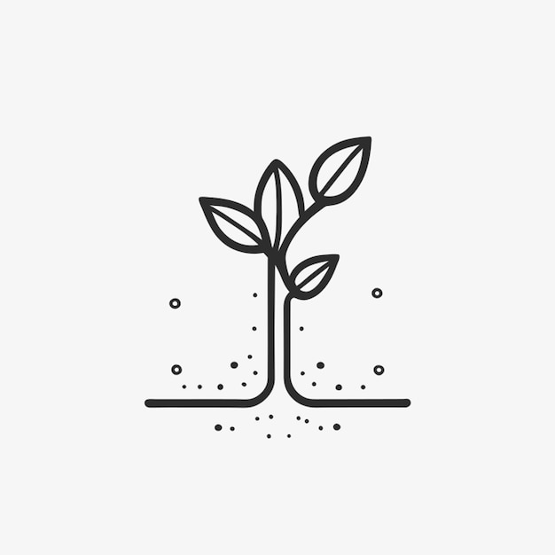 technology seed simple icon vector illustration line art