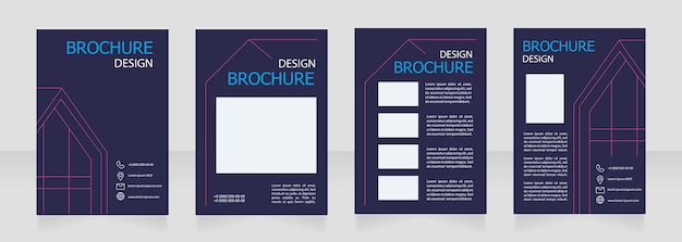 Technology of smart house provide blank brochure design Template set with copy space for text Premade corporate reports collection Editable 4 paper pages Tahoma Myriad Pro fonts used