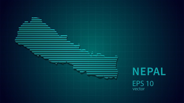 Technology vector map of Nepal futuristic modern website background or cover page