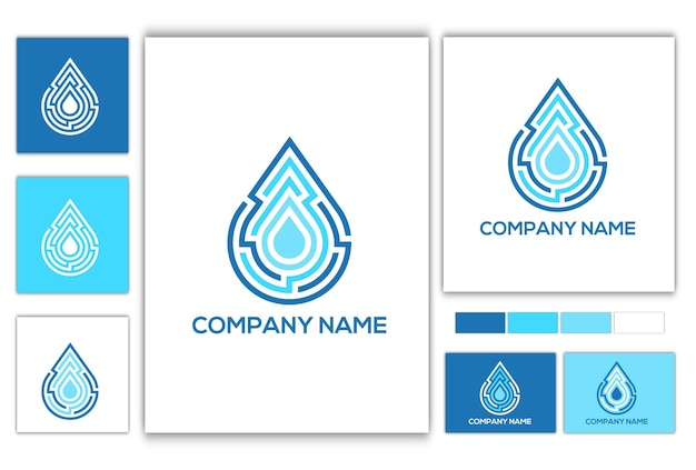 technology water drop logo design