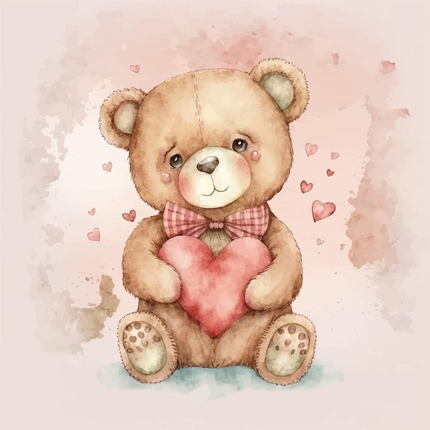 Teddy bear holding heart  Valentine's Day