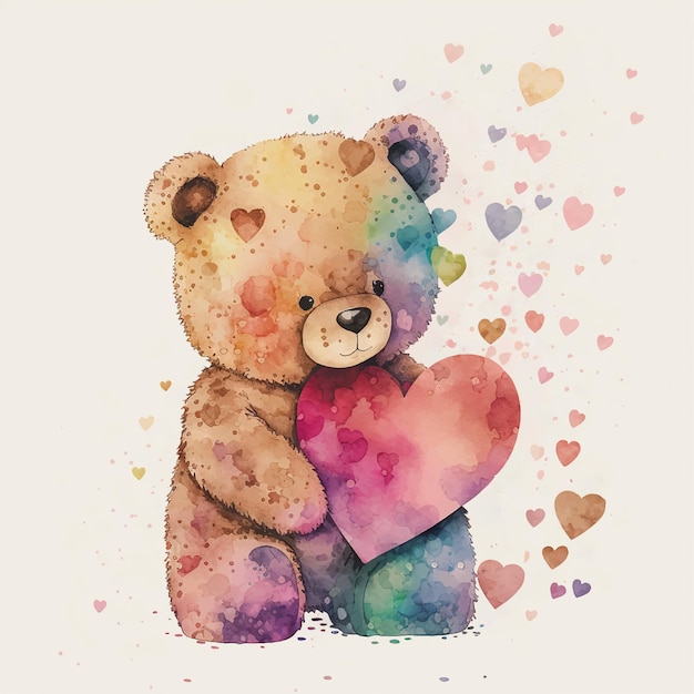 Teddy bear holding heart  Valentine's Day