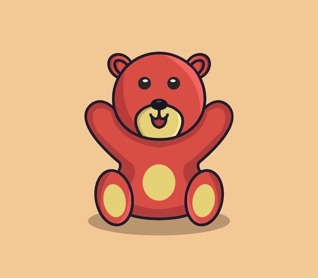 Teddy bear illustrated in cartoon style