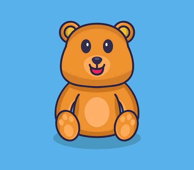 Teddy bear illustrated in cartoon style