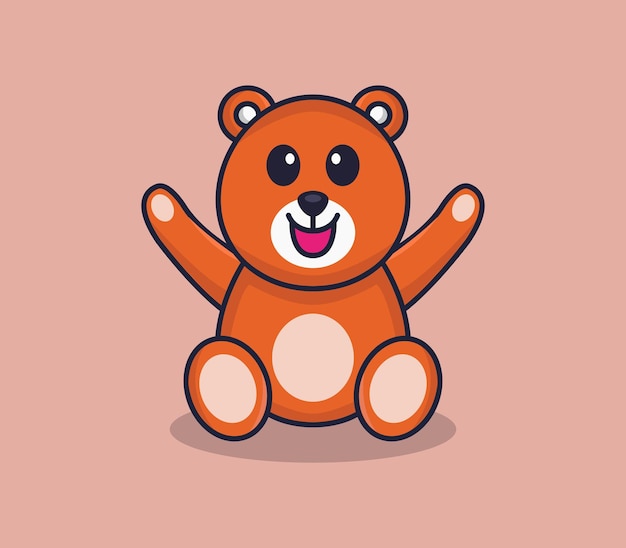 Teddy bear illustrated in cartoon style