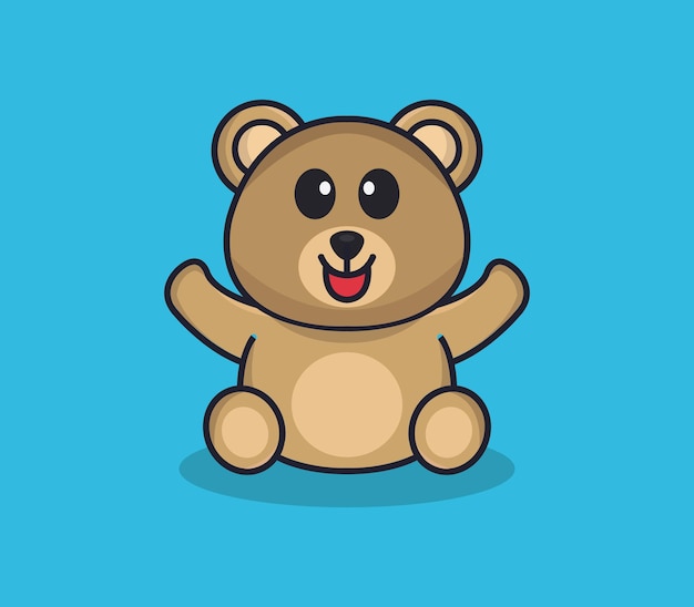 Teddy bear illustrated in cartoon style