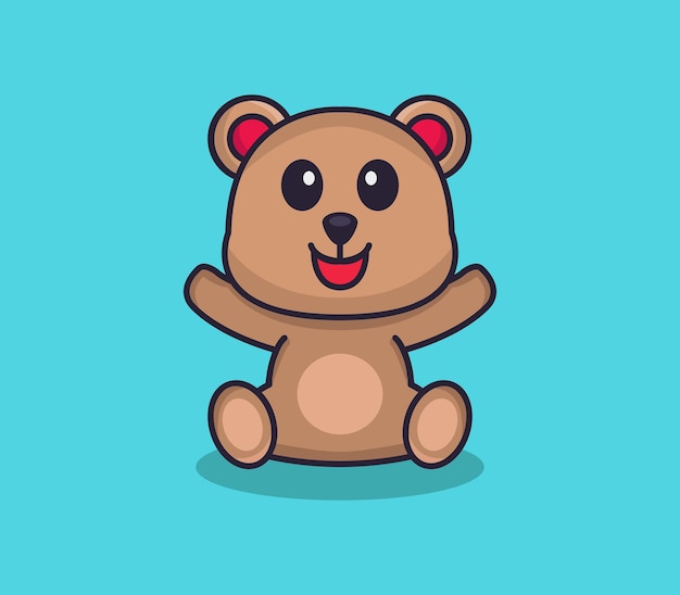 Teddy bear illustrated in cartoon style