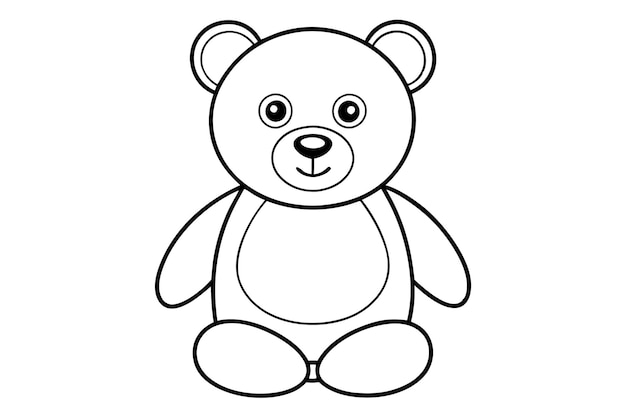 Teddy bear line art vector Cute teddy outline icon