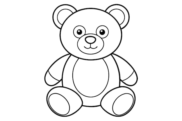 Teddy bear line art vector Cute teddy outline icon