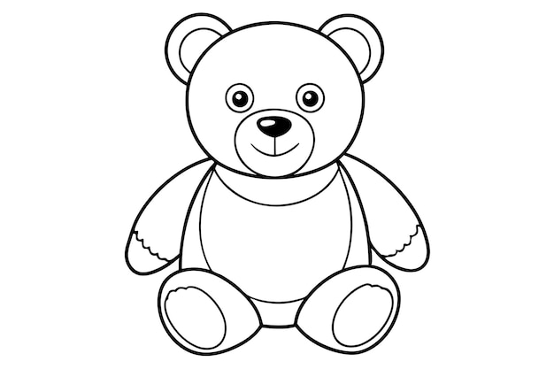 Teddy bear line art vector Cute teddy outline icon