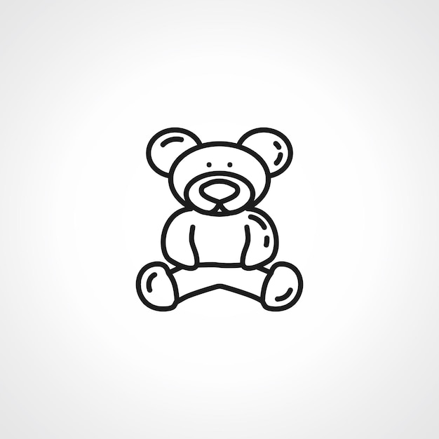 Teddy bear plush toy line icon Teddy bear outline icon