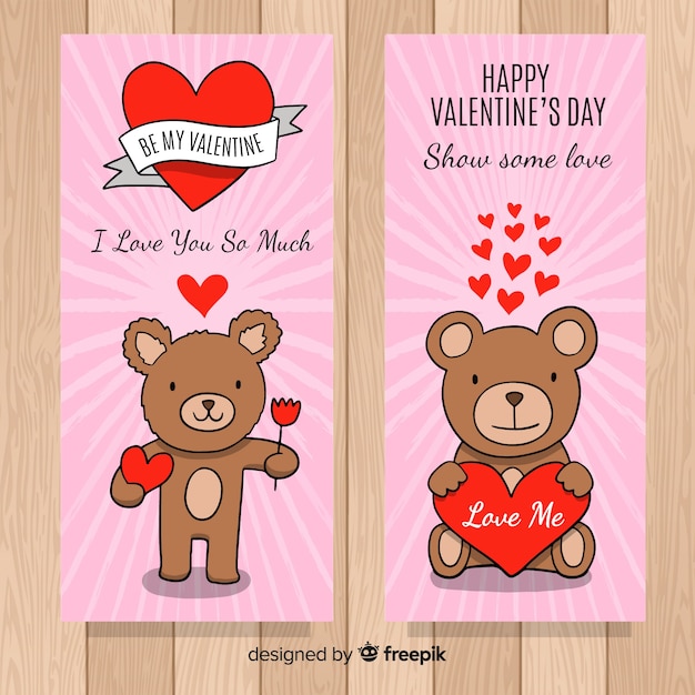 Teddy bear valentine banner