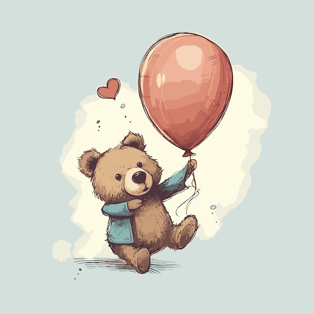 a teddy bear with a balloon