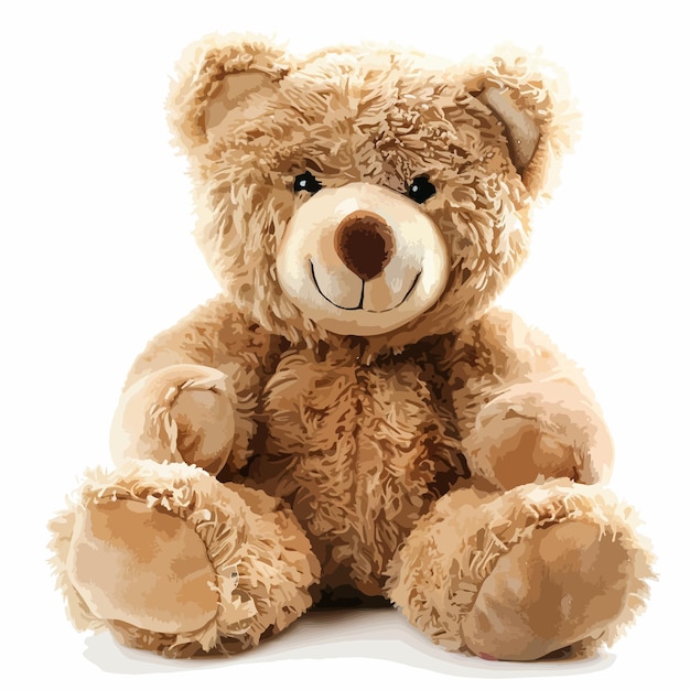 Vector a teddy bear with a brown nose and a white background