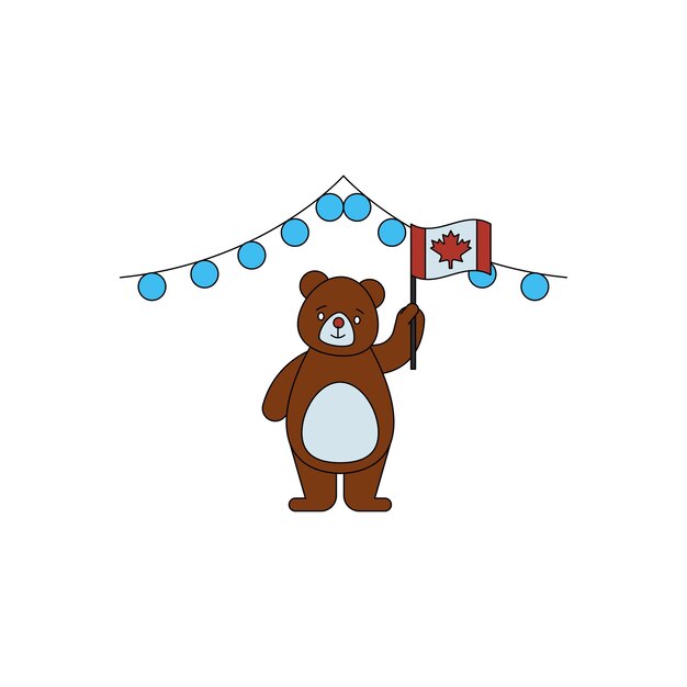 Vector the teddy is celebrating canada national day