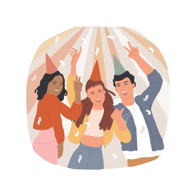 Teen party isolated cartoon vector illustration