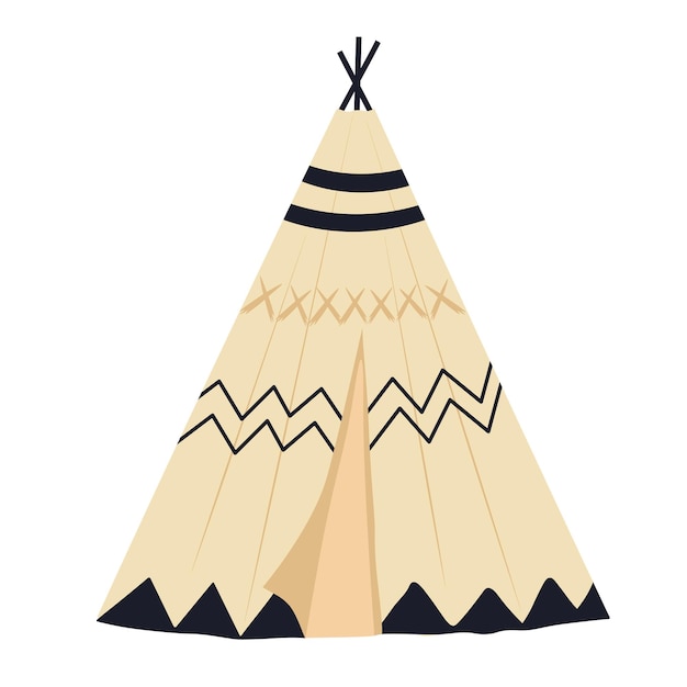 Vector teepee, tentor wigwam native american dwelling. yaranga, chum vector stock illustration. isolated