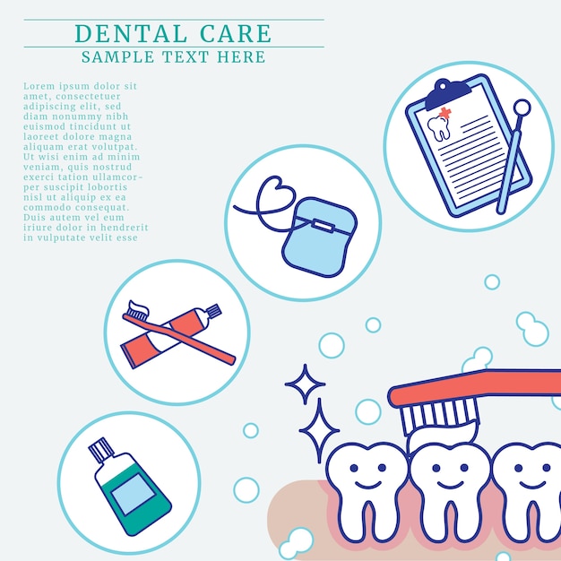 Teeth care concept with copy space