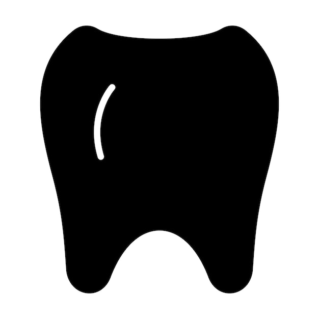 Teeth Glyph Solid Black Illustration