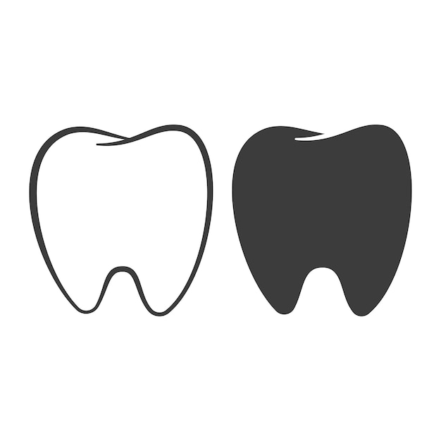 Teeth vector black icons vector set isolated on a white background.