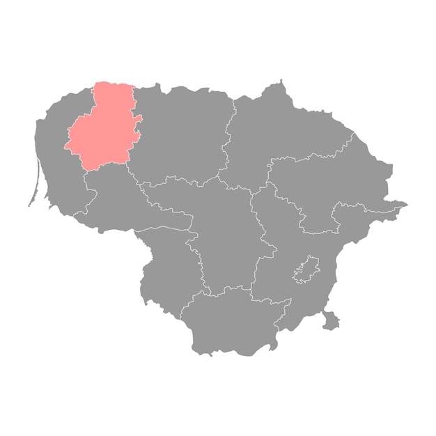 Telaiai county map administrative division of Lithuania Vector illustration