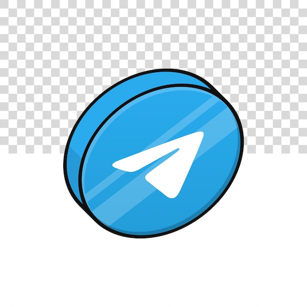 Vector telegram 3d icon illustration on isolated background