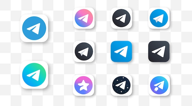 Telegram logo icon Vector editorial illustration Telegram buttons Social media icon set