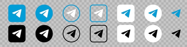 Telegram set different icons Social Media Vector editorial icons