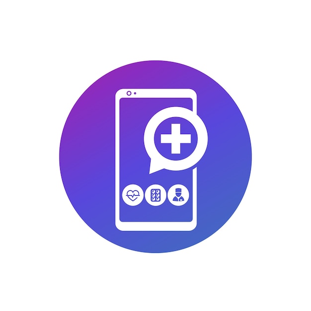 Telemedicine online medical consultation app vector icon