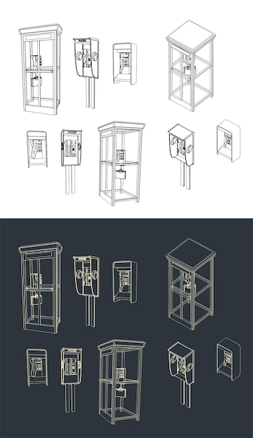 Telephone booths Set