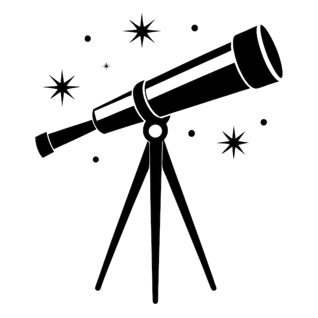 Vector telescope icon astronomy planetarium tool outline vector