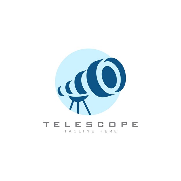 Vector telescope logo design monogram