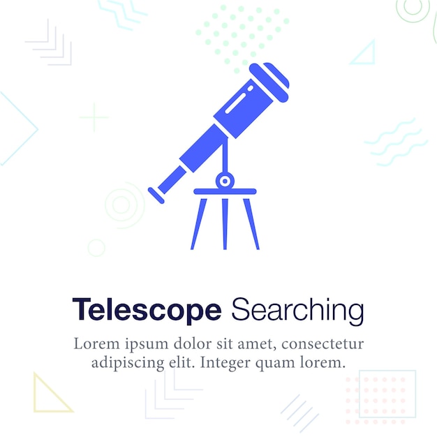 Telescope Searching Vector illustration icon, Related to school and education