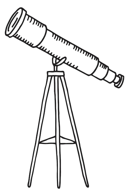 Telescope sketch Astronomy optical device Space research icon