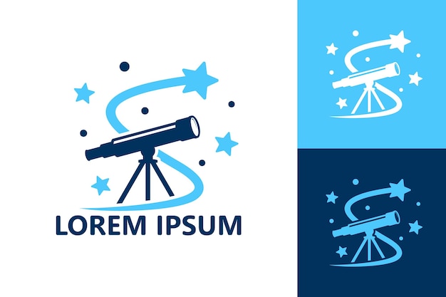 Telescope star logo template design vector