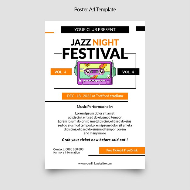 Tempate poster jazz music festival