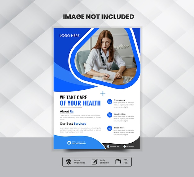 Template for A4 medical and business healthcare flyers