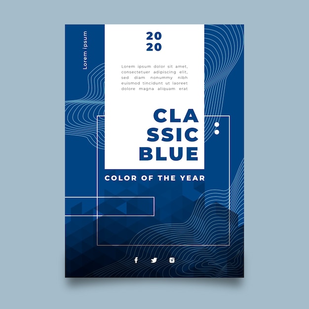 Template abstract classic blue flyer