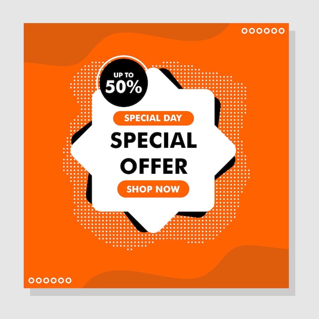 Vector template for ad special promotion in orange color