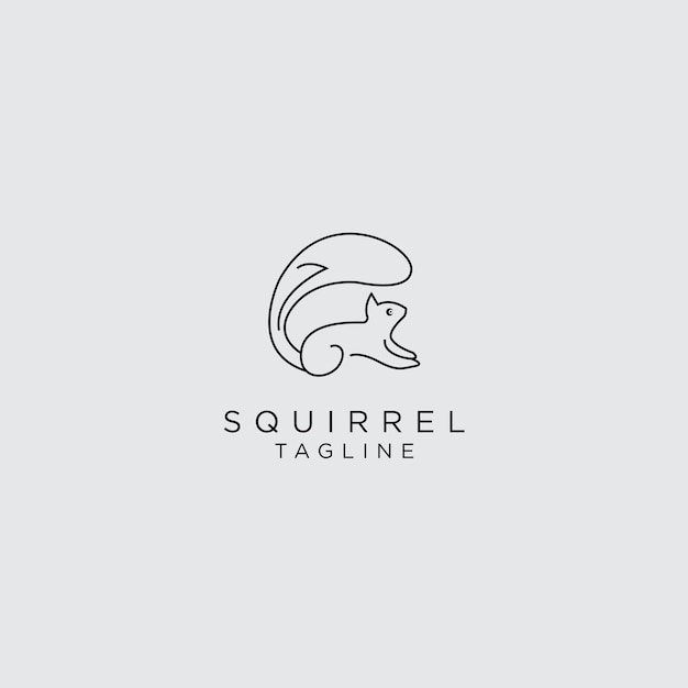 Template animal squirrel with logo vector illustration design