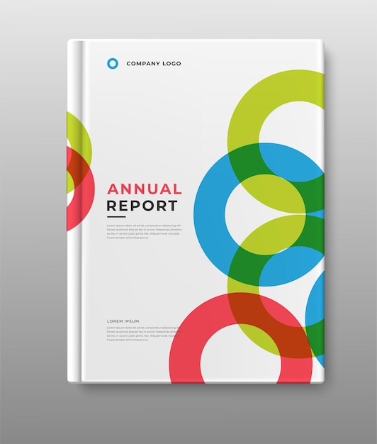 template annual report cover book geometric design