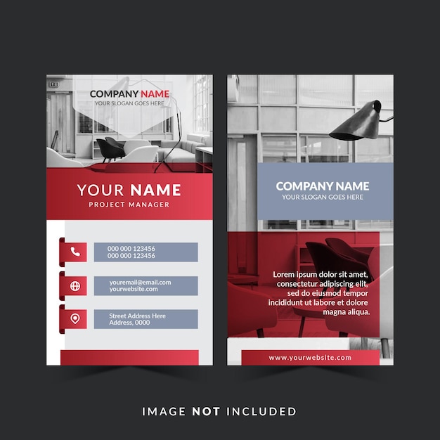 Template business card design with photo