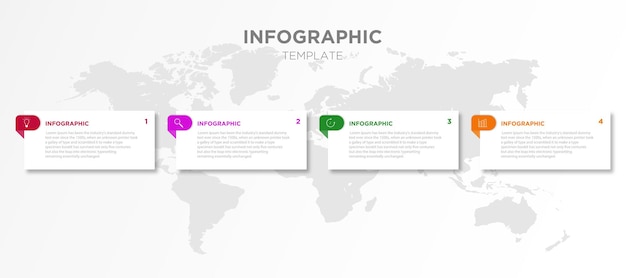 Template business infographic with 4 options illustration